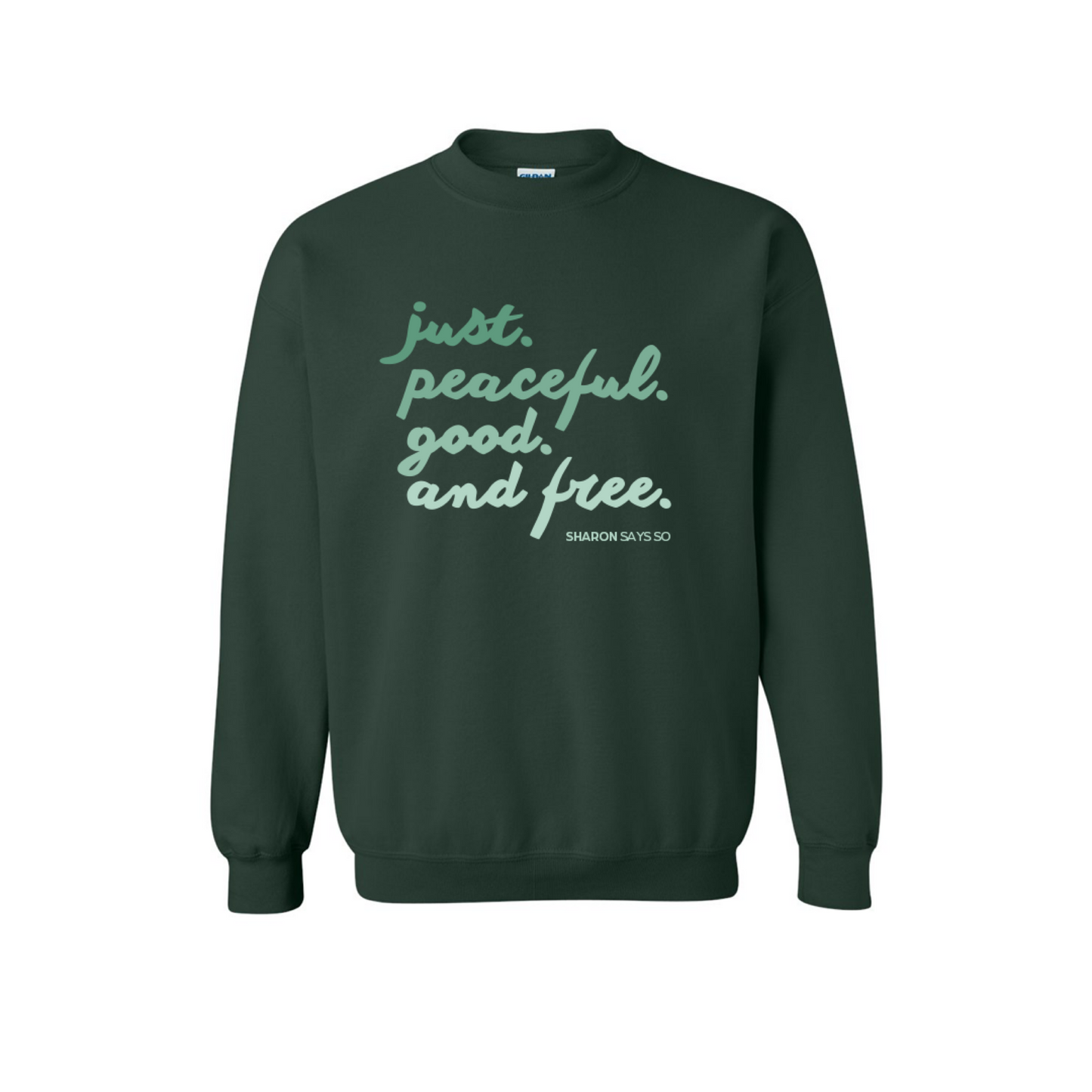 Just. Peaceful. Good. Free. Book Club Crewneck Sweatshirt - Adult