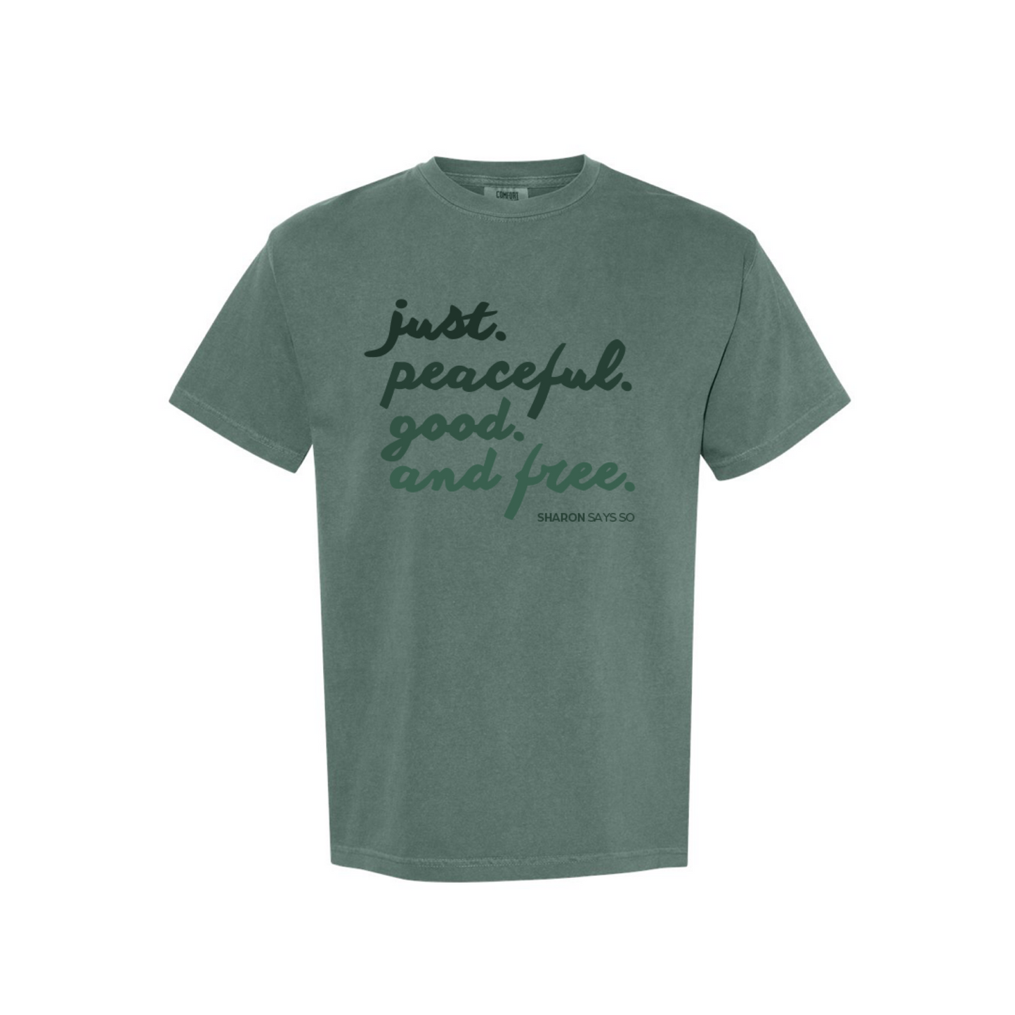 Just. Peaceful. Good. Free. Book Club Tee - Adult